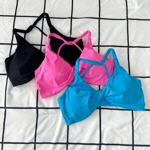 NWT "Neon Nights Trio" Twisted Front Sports Bra Bundle Size S